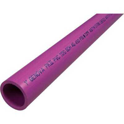 Charlotte Pipe 1 In. x 20 Ft. Purple PVC Pressure Pipe for Reclaimed Water Usage