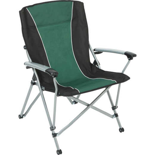 Outdoor Expressions Green & Black Sling Flat Arm Folding Chair