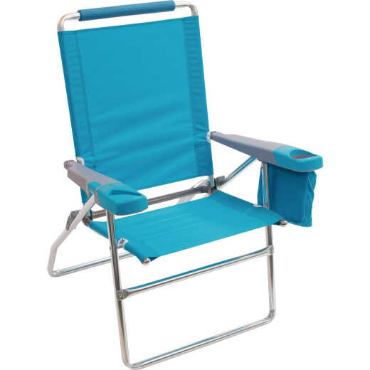 Rio Brands 4-Position Aluminum Folding Beach Chair with Insulated Pouch