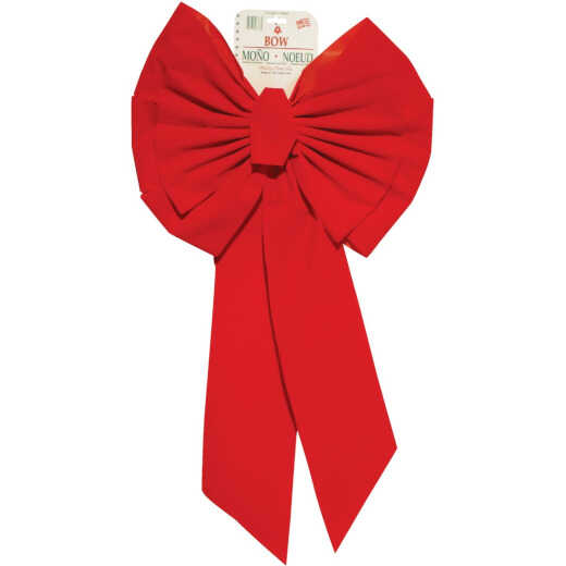 Holiday Trims 11-Loop 18 In. W. x 35 In. L. Red Velvet Christmas Bow