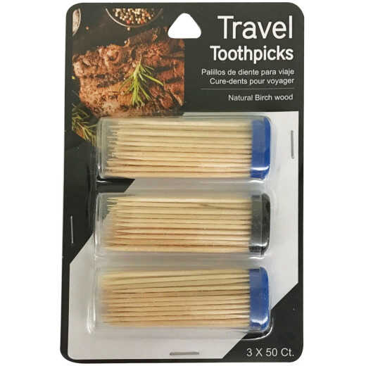 Jacent 50 Per Tube Travel Toothpicks (3-Pack)